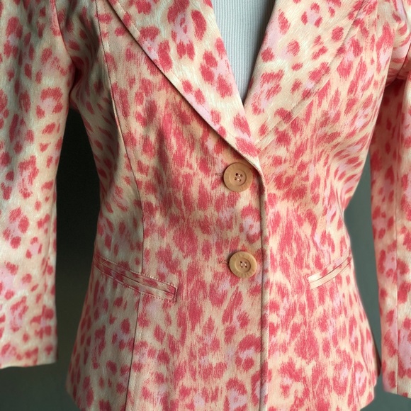 MOSCHINO jeans pink leopard blazer - Picture 3 of 11